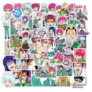 50Pcs Anime <span class=keywords><strong>Saiki</strong></span> <span class=keywords><strong>Kusuo</strong></span> No Psi Nan Autocollant Bouteille Ordinateur Portable Bagages Vinyle Autocollants - Product Image 2