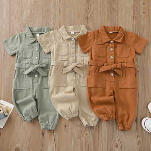 Conjuntos de Ropa para Niñas al por Mayor 2021, Trajes de Jeans de Manga Corta Lisos y Modernos, Monos para Niñas - Product Image 2