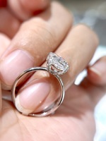 Fabrik-Großhandelspreis 14K 18K Massivgold Kissenförmiger Schliff 3 Karat Labor-Gezüchteter Diamant Solitärring Damen Hochzeits- & Jubiläumsgeschenke
