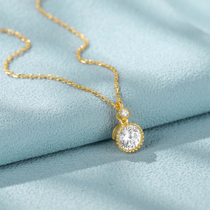 Collar con Colgante de Circonita Clásico de Plata de Ley S925 CANNER Simple, Talla 5A, Chapado en Oro de 18k, Cadena para Uso Diario, Venta al por Mayor - Product Image 1