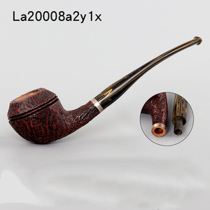 Muxiang Tobacco Pipe Bent Type Solid Wood With Vulcanized Rubber Mouthpiece For Smoking - Product Image 4