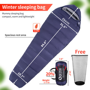 Campeggio all'aperto mummia adulto sacco <span class=keywords><strong>a</strong></span> <span class=keywords><strong>pelo</strong></span> anatra imbottitura antivento impermeabile 0 ~ 5 valutazione di temperatura personalizzabile Logo di colore per - Product Image 2