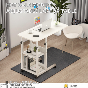 Muebles sencillos para ordenador, mesa pequeña, ascensor ajustable, escritorio de escritorio con almacenamiento abierto de doble capa para dormitorio - Product Image 3