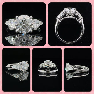 Personalización Joyería de moda Oro 18K Anillos de compromiso Anillo de eternidad mercery 2Ct Redondeado CVD Lab Grown Diamond Ring - Product Image 3