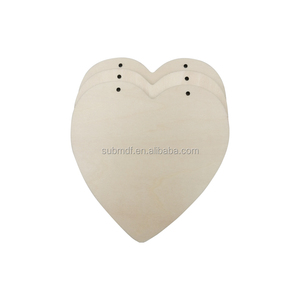 Sublimazione incompiuta in legno di casa ufficio decorazione di nozze eco-friendly compensato in bianco cuore consegna decorazione fai da te artigianato in legno - Product Image 5