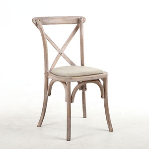 アンティーククラシック中国製トゥーンウッドクロスバック木製椅子モダンビンテージアパートパークワークショップ用 - Product Image 2
