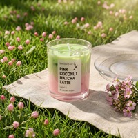 Grenzüberschreitend Beliebte Simulierte Matcha Latte Duftkerze im Glasgefäß, Natürliches Sojawachs, Rauchfrei, Langanhaltend, Ins-Style Geschenk