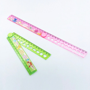 Papeterie créative, cadeau pour enfants, règle en plastique transparente mignonne de 30 cm, outils de mesure avec logo personnalisé - Product Image 2