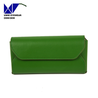 Étui à lunettes classique de couleur unie résistant à la pression et à l'abrasion, pochette portable en PU imperméable avec fermeture à pression