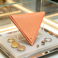 Dompet Kecil Kulit PU dengan Resleting, Tipis, Custom, untuk Kartu dan Uang Koin