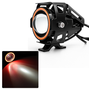 Phare de moto LELANPU H4 Angel Eyes antibrouillard, projecteur LED moto à 1 lentille, éclairage de travail - Product Image 1