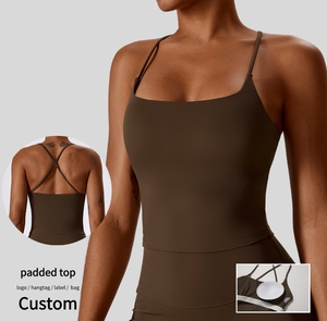 Factory Sports Wear Chaleco acolchado Entrenamiento Gimnasio Ropa para mujeres Active Fitness Training Top Athletic Running Sujetador sólido - Product Image 1