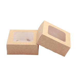 Scatola per Torte in Carta Kraft Marrone, Contenitore Personalizzato per Tiramisù Bianco, Scatola da Asporto per Snack in Cartone con Manico e Logo Personalizzato - Product Image 3