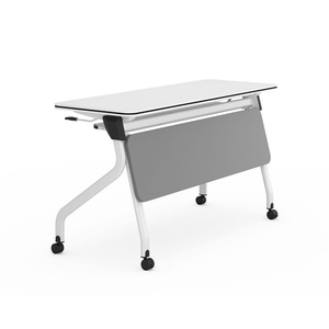 MIGE Modern Design White Rectangular Training <b>Table</b> Top-<b>Folding</b> Metal for Office Commercial Meeting Room School & Outdoor Use - Product Image 1