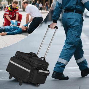 Sac médical <span class=keywords><strong>à</strong></span> roulettes avec chariot amovible, sac <span class=keywords><strong>de</strong></span> transport pour infirmière avec séparateurs amovibles, bandoulière réglable pour médecins - Product Image 6