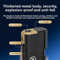 Briquet à flamme jet anti-explosion et coupe-vent, 1300 ° Briquet d'extérieur minimaliste rechargeable en métal et silicone épaissi C Blue Flame avec logo