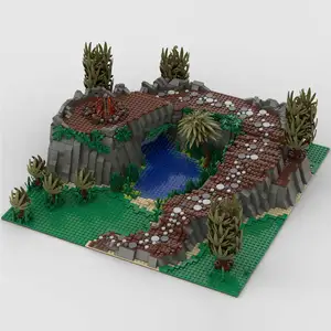 MOC armée jouets scène militaire jeu de tir entourant sauvage tribu modèle petites particules bricolage blocs de construction ensemble jouets