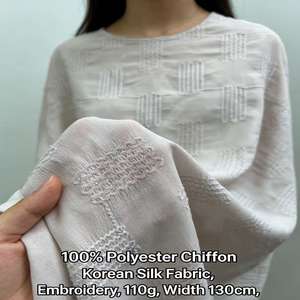 Tela de Chifón Transparente con Bordado a Mano - <span class=keywords><strong>Material</strong></span> de Diseño de Moda, Tela para Ropa 100% Poliéster - Product Image 2