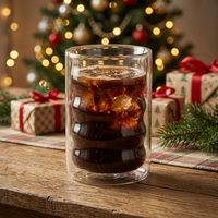 Tasses à café Latte Macchiato en verre borosilicate à double paroi, design côtelé thermique, compatibles lave-vaisselle et micro-ondes, retour à l'école