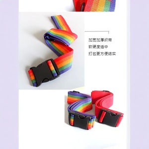 Sangle de bagage en sangle tissée tendance, accessoires de voyage colorés pour l'emballage et la sécurisation des valises - Product Image 4