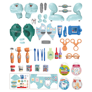 45 pièces jouets de dinosaure glissants faisant semblant de jouer au <span class=keywords><strong>docteur</strong></span>, ensemble médical dinosaure étui pour enfants - Product Image 3