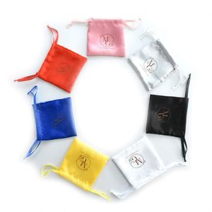 Sacs en tissu satiné à cordon pour bijoux haut de gamme, sérigraphiés, personnalisables, vente chaude en usine, pour lingerie - Product Image 1
