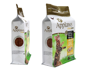 Sacs personnalisés écologiques et recyclables à fond plat pour aliments pour animaux de compagnie, imprimés en héliogravure, avec valve et fermeture éclair, pour aliments en conserve pour chats et chiens - Product Image 2
