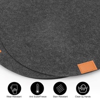 18 ensembles de tapis de Table 6 pièces napperons ronds en feutre avec 6 sous-verres en feutre et 6 sacs à couverts en feutre pour la famille ou le Restaurant