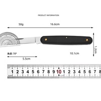 Couteau de jardinage pliable à lame en acier inoxydable et manche en bois, couteau de greffage pliable pour la plantation