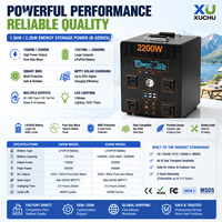 Centrale Électrique Portable 1500W 2200W LiFePO4, Générateur Solaire 1536Wh 2560Wh à Onde Sinusoïdale Pure MPPT pour la Maison, le Camping-Car, le Camping et les Applications Hors Réseau