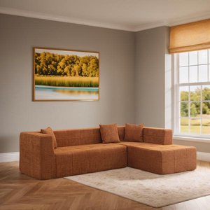 Db 105.5 In L Shaped Sectional <b>Sofa</b> Set Tufted Fabric Deep Seat Couch With Chaise For Living Room - Product Image 5