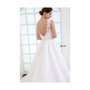 2024独特风格的鞋带白色新娘礼服优雅的女性婚纱