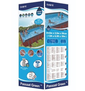 Jilong avenli 17823de Thiết Kế Hạt Thời Trang Hình Chữ Nhật Hồ Bơi Cho Gia Đình Kích Thước Lớn Hồ Bơi 4.0M X 2.0M X 99Cm - Product Image 4