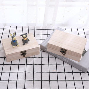 Solid Wood <b>Storage</b> <b>Box</b> Paulownia Natural Color Rectangle Jewelry <b>Box</b> Gift Packaging - Product Image 1
