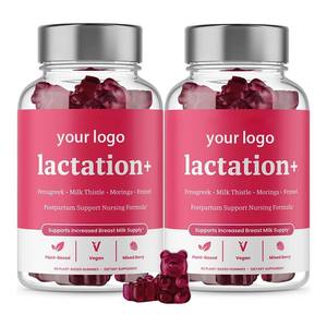 Suplemen Menyusui Vegan Organik Bersertifikat Label Pribadi Rendah Karbohidrat Fenugreek & Moringa Gummies untuk Mendukung ASI - Product Image 1
