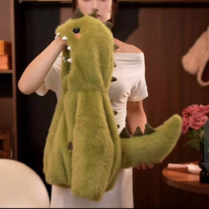 Nouvelle veste d'<span class=keywords><strong>hiver</strong></span> pour enfants motif dinosaure, <span class=keywords><strong>manteau</strong></span> rembourré épais doublé polaire pour garçons et filles, vêtement d'extérieur chaud en fausse fourrure imitation coton - Product Image 4