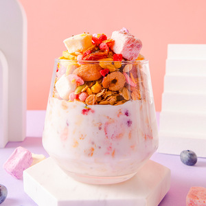 Céréales de graines de chia en gros, yaourt, flocons d'avoine à la fraise, repas de petit-déjeuner, substitut de repas, collation sèche et moelleuse, céréales aux fruits - Product Image 4