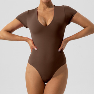 Abbigliamento da Palestra per Donna, Tuta Sportiva, Body Aderente a Maniche Corte, Romper Casual, Maglietta Compressiva, Abbigliamento per Yoga - Product Image 3