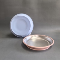 Assiette d'apprentissage pour bébé et enfant en acier inoxydable 18/8 de bonne qualité, base ventouse en silicone de qualité alimentaire sans BPA