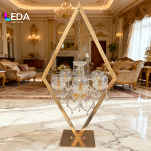 LEDA Fer Or Cristal Électrolytique Cristal Chandelier Salle de Mariage Hôtel Centre de Table Principal Ornements de Décoration Florale - Product Image 1