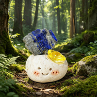 Figura de Cristal con Cara Sonriente, Mini, Adorno de Piedra Natural Curativa, Muñeco Adorable para Decoración del Hogar u Oficina, Regalo Reiki, Venta al Por Mayor
