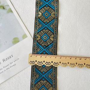 Nastro Jacquard in Pizzo Stile Etnico con Motivo Geometrico Quadrilaterale per Accessori d'Abbigliamento Larghezza 3,3-5 cm ST-2142 - Product Image 3