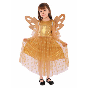Nouvelle Arrivée MS : Robe de Fille avec Ailes en Tulle Étoilé pour Enfants, Idéale pour Carnaval, Fêtes et Spectacles de Théâtre - Product Image 1