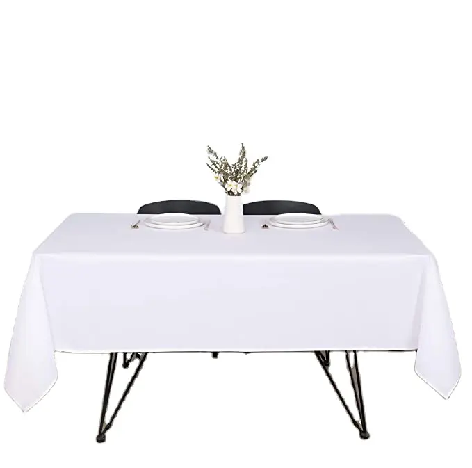 Rectangle Tablecloth - 60 x 102 Inch Rectangular Table Cloth for 6 Foot Table in Washable Polyester White