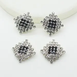 JFFB013 Diy Decoration Crystal Rhinestone Diamond Square Buttons Sew On Shank Buttons For Garments Clothing