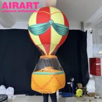 Costume gonflable portable en forme de montgolfière, imprimé sur mesure, pour défilés de carnaval et activités commerciales