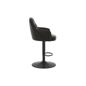 Şık Ayarlanabilir Yükseklikli Döner Bar Taburesi Birinci Sınıf Deri Minderli Kolçaklar Dayanıklı Yapı Mutfak İçin - Product Image 5