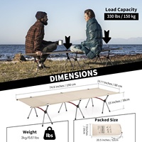 Lit de camping pliable, réglable en hauteur, ultraléger, lit de randonnée portable pour le camping, la randonnée, les voyages, la maison