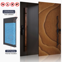 YOHOME Porte d'entrée pivotante moderne de luxe en aluminium moulé avec panneaux latéraux en verre, porte d'entrée personnalisée pour villa et immeuble résidentiel