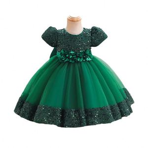 Robe à paillettes Maxfree pour fille, robe de princesse pour fête de Noël et du Nouvel An, robe à fleurs avec nœud pour bébé, robe pour fête d'anniversaire d'enfants - Product Image 6